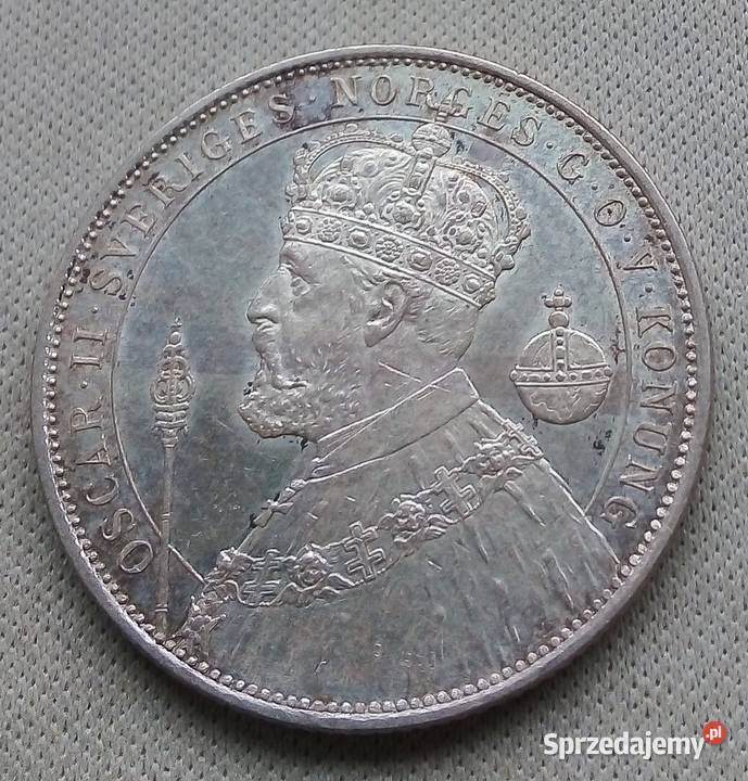 SZWECJA2 KORONY 1897 r SREBRO 0800 JUBILEUSZ Legionowo