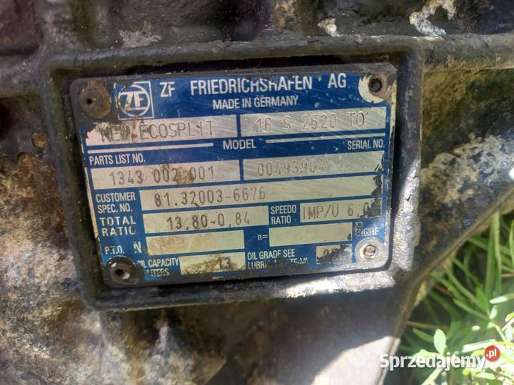 MAN skrzynia biegów ZF 16 s2520 TO Skrzynie biegów manualne