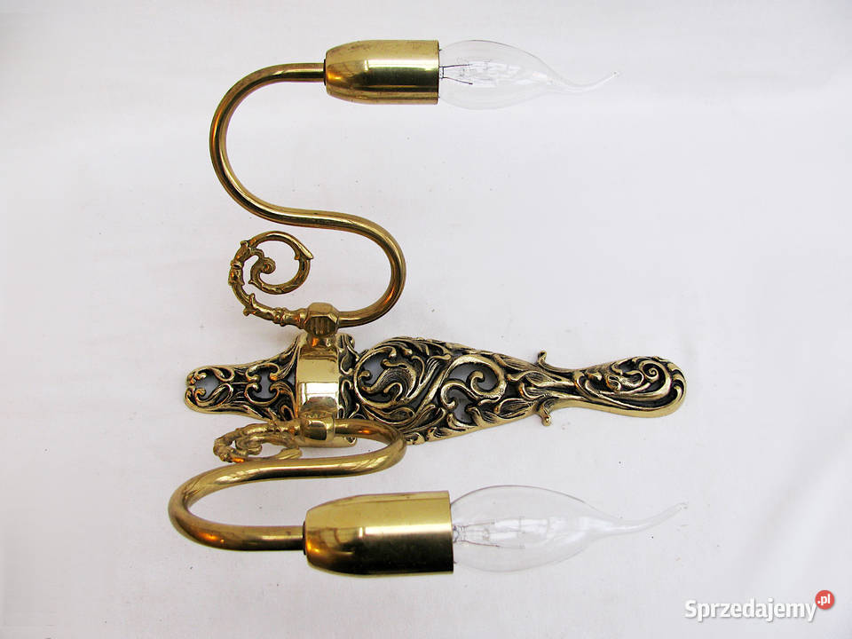 kinkiet 2 ramienny mosiądz III Antyki zachodniopomorskie Szczecinek