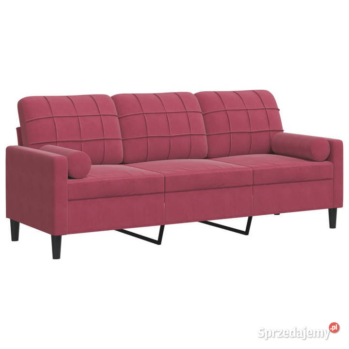 3osobowa sofa z poduszkami winna czerwień 180 Warszawa