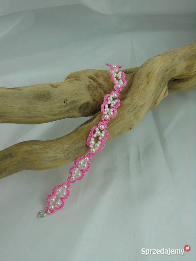 Bransoletka koronkowa Wiśniowa