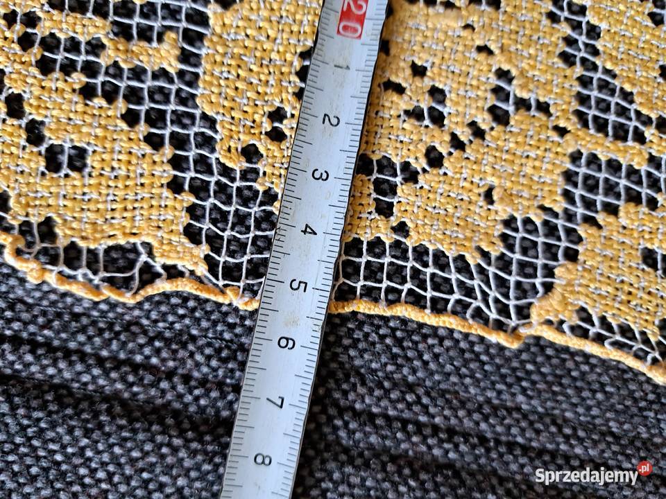 Zestaw 3 serwetek żółtobiałych vintage ecru Łódź sprzedam