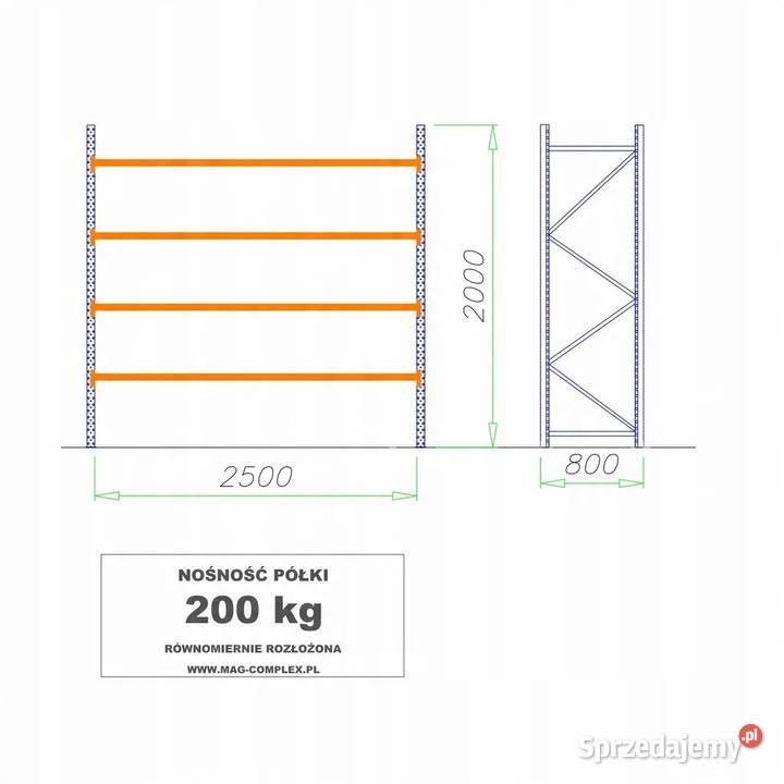 REGAŁ METALOWY MAGAZYNOWY WYTRZYMAŁY MOCNY MRC29 Biznes i Przemysł Malbork
