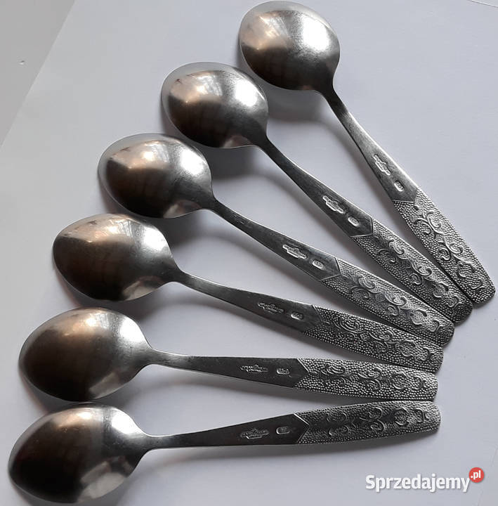 Łyżki obiadowe 2 ROŚLINNY Gerlach sztućce PRL