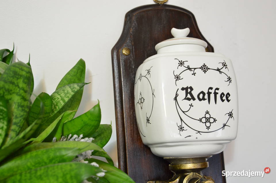 piękny wiszący ceramiczny MŁYNEK do kawy stary