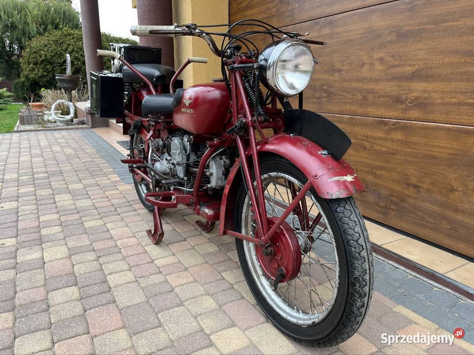 Oryginalne Moto Guzzi Super Alce 500 1946 czerwony Żychlin
