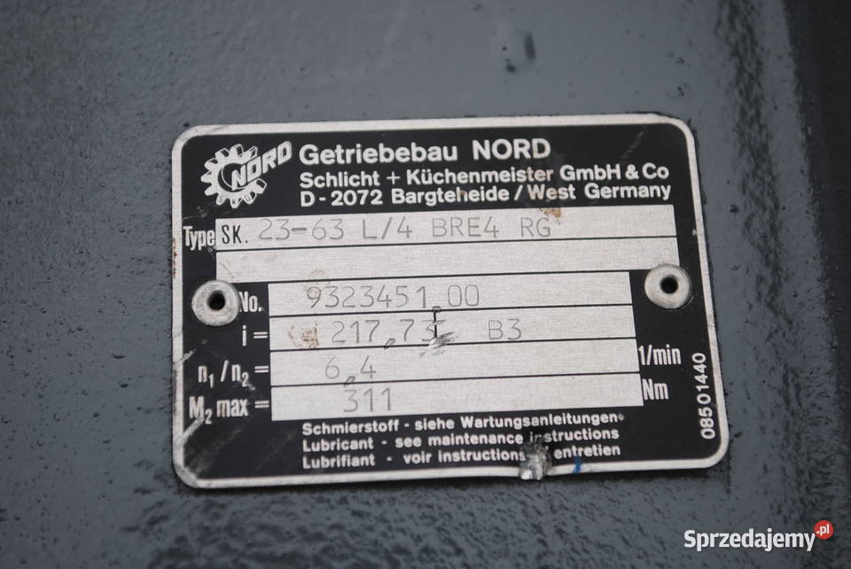 Motoreduktor 018kw 64obr z hamulcem NORD Kargowa sprzedam