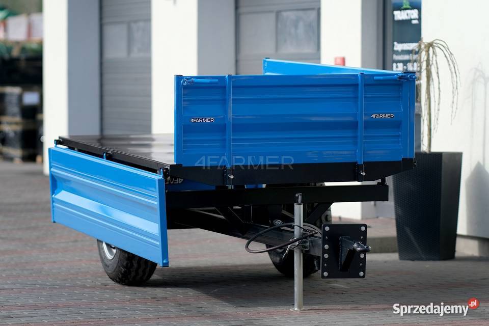 Przyczepa rolnicza jednoosiowa 2T z kiprem Tajęcina