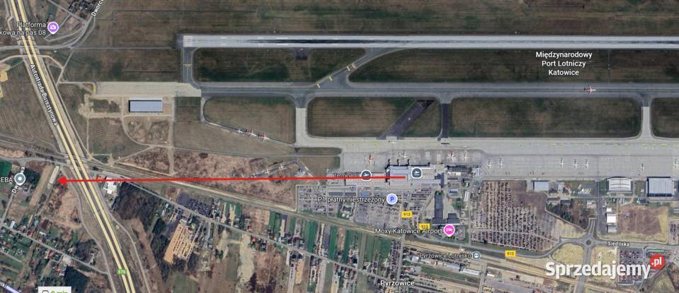 Działka pod dzierżawę 500m terminala lotniska Ożarowice