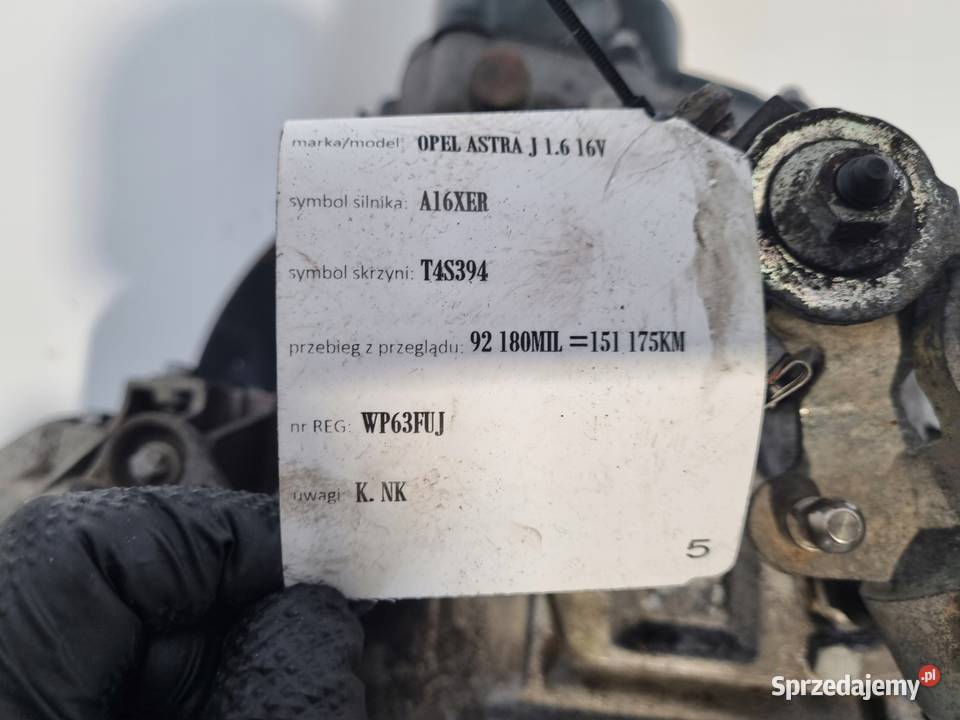 SKRZYNIA BIEGÓW Opel Astra IV J 16 16V manualna Chełm sprzedam