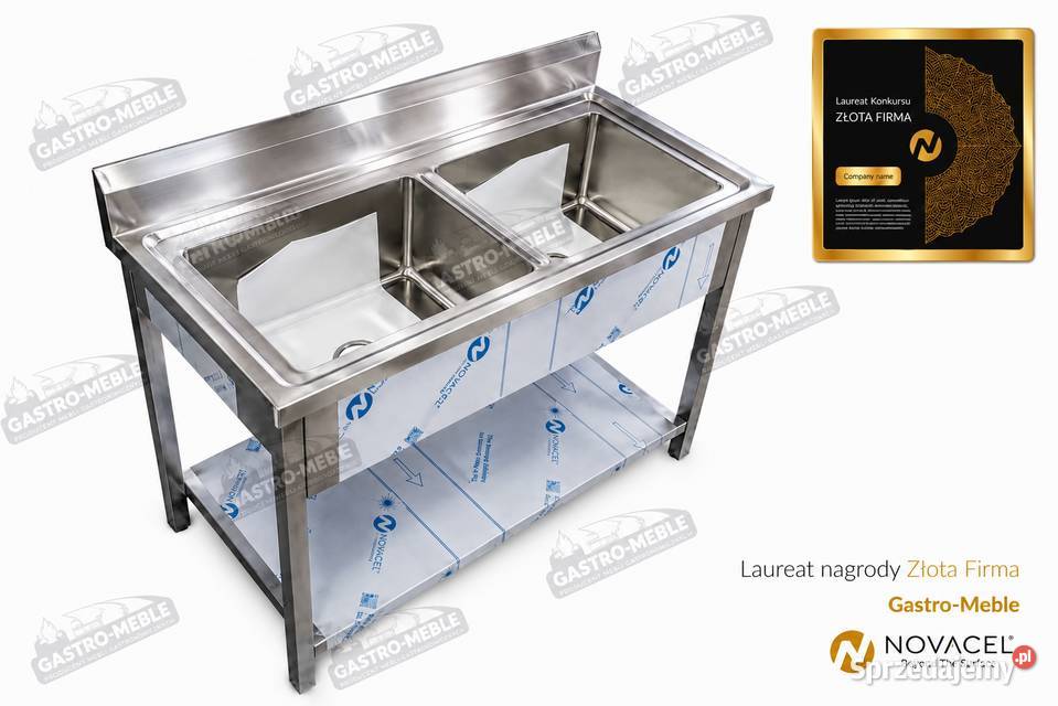 Zlew gastronomiczny dwukomorowy 100x60x85 z Gastronomia Cedrowice-Parcela