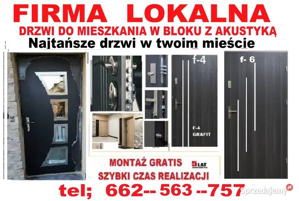Drzwi wejściowe akustyczne ZEWNĘTRZNE Z montażem Gliwice sprzedam