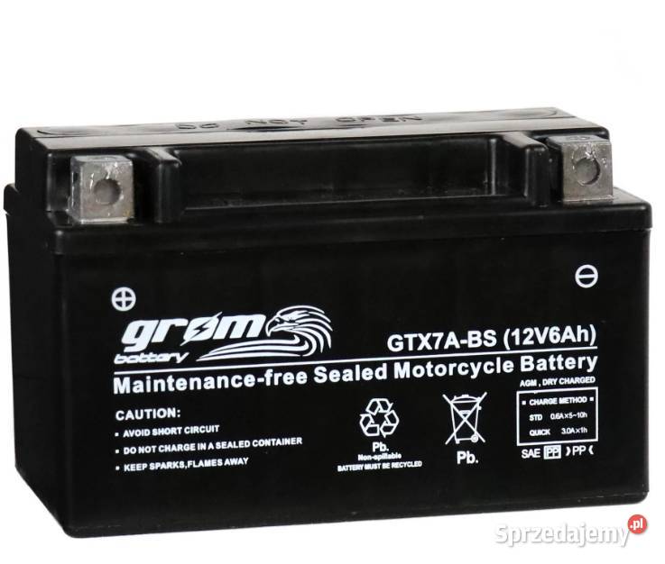 Akumulator motocyklowy GROM GTX7ABS YTX7ABS 12V