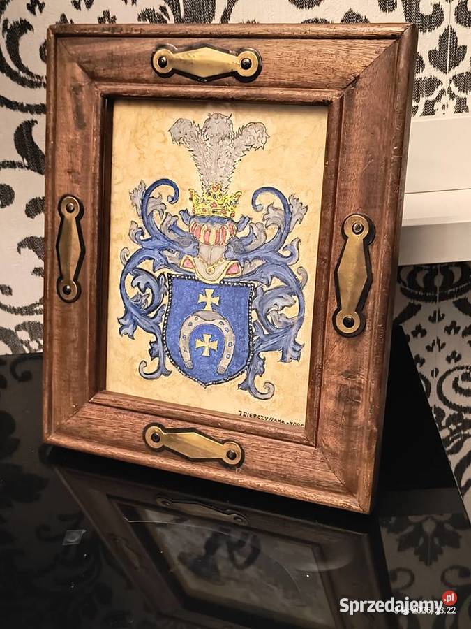 Polski herb szlachecki akwarela na płótnie w śląskie Ruda Śląska