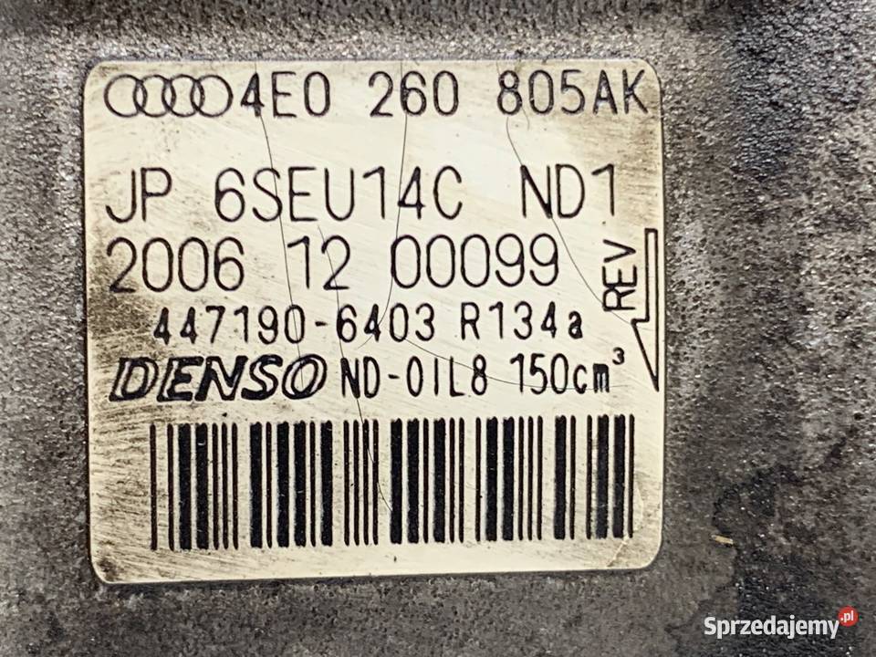 SPRĘŻARKA KLIMATYZACJI AUDI Q7 4L 4E0260805AK 42 Kompresory klimatyzacji sprzedam