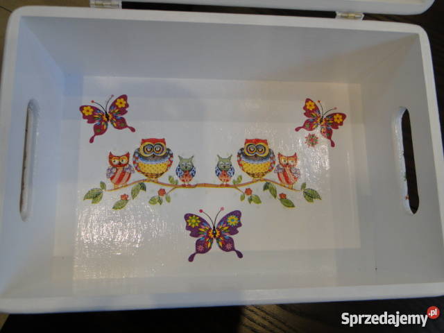 Sowa Mądra Głowa sówki duży kuferek decoupage Bochnia sprzedam