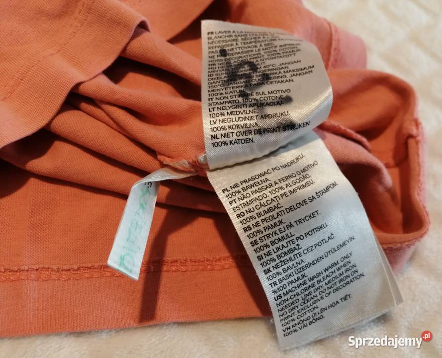 Koszulka krótki rękaw łososiowa 98104 HM Odzież Rozmiar 98 śląskie Czeladź