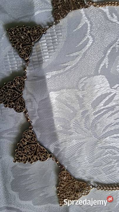 NIETUZINKOWY NASZYJNIK ZŁOCONY Z CYRKONIAMI Piła