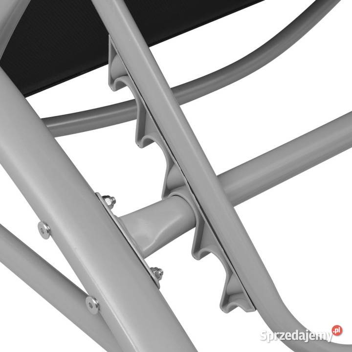 Leżaki z parasolem aluminiowe czarne WM42161 Warszawa
