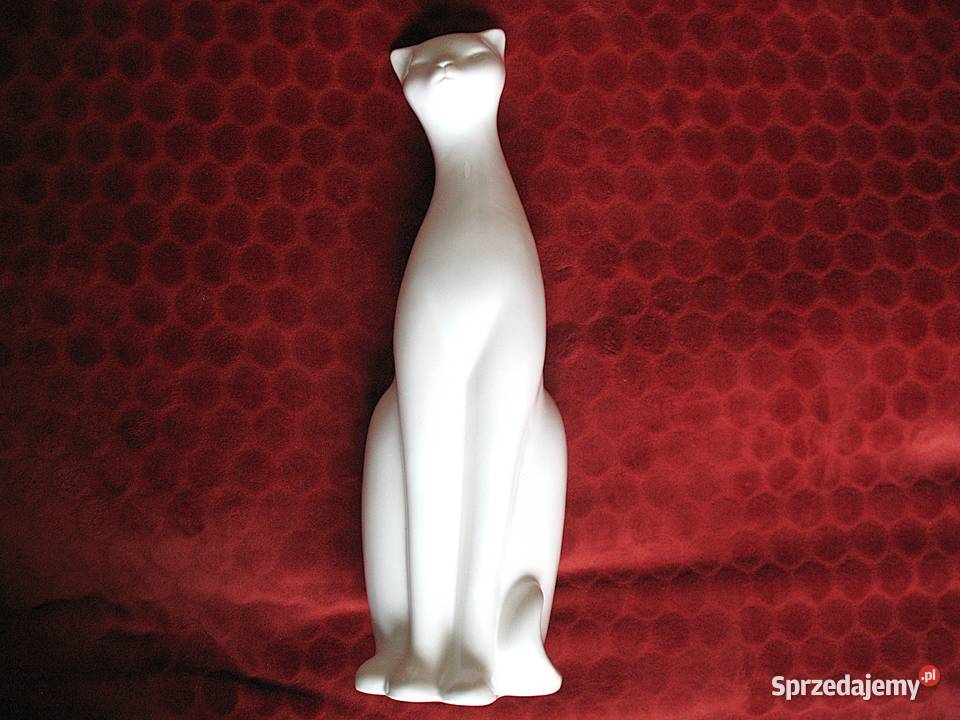 Kot duża figurka porcelana 48 i 41 Siedlce