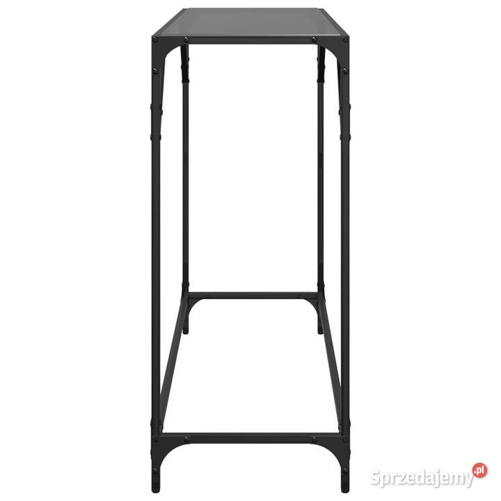 Stolik kawowy z czarnym szklanym blatem 98x35x81 sprzedam