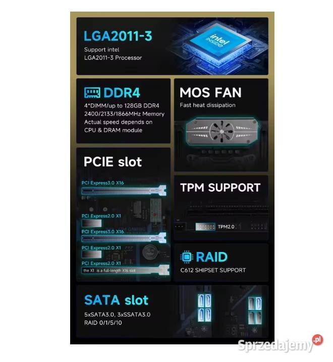 Płyta główna HUANANZHI X99CD4 LGA 20113 moduł Pozostałe Piekary Śląskie