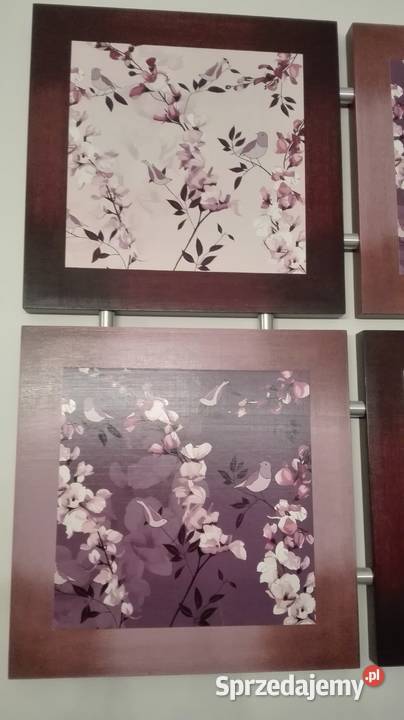Cztery obrazy łączone stelaż drewno Malarstwo Zalasewo sprzedam