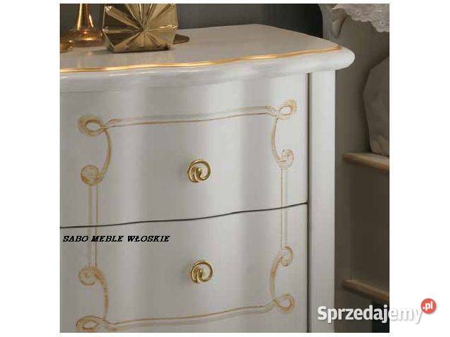 Klasyczna szafka nocna włoska drewniana biało Pozostałe Przemyśl