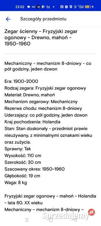 ZEGAR FRYZYJSKI ŚCIENNY Bielsko-Biała