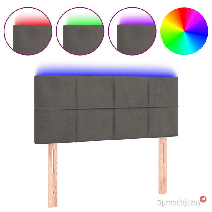 Zagłówek do łóżka z LED ciemnoszary 80x5x7888