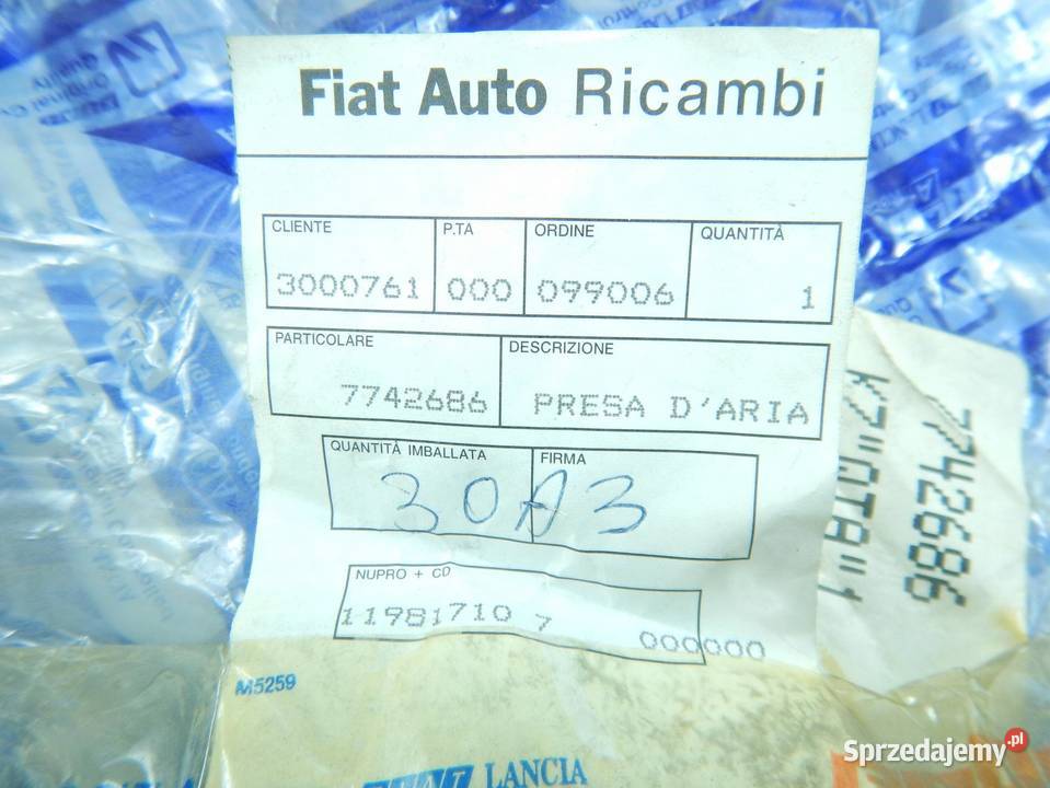 CHWYT POWIETRZA FILTRA FIAT TEMPRA 9396 16 ASO