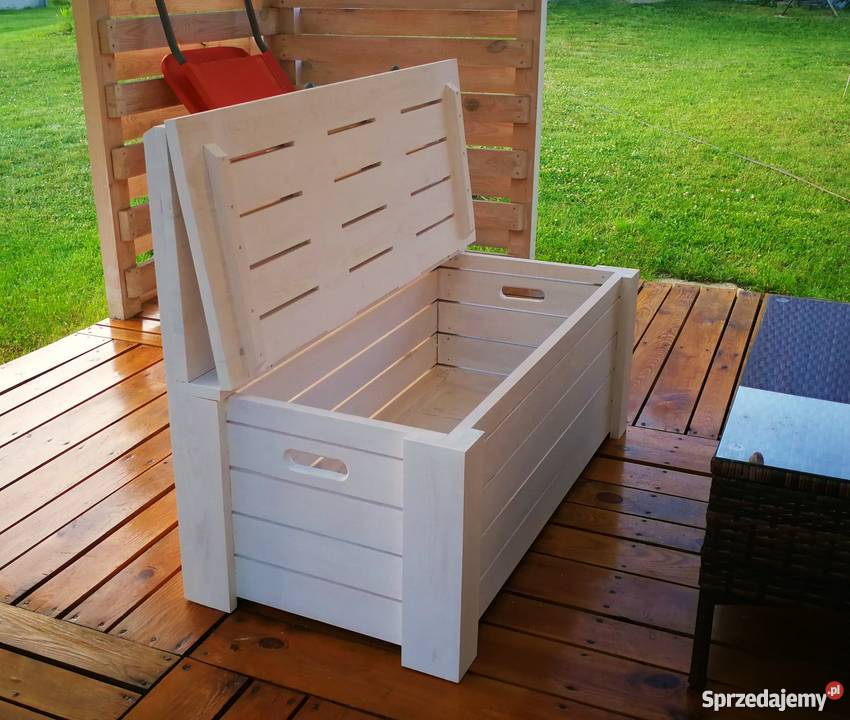 Drewniana skrzynia z oparciem ławka siedzisko z sprzedam