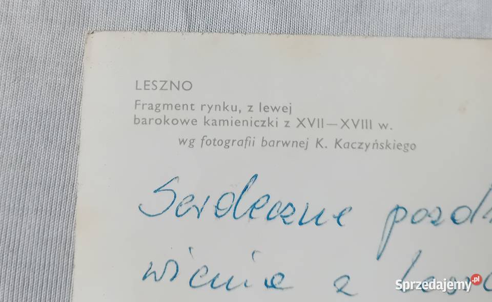 Pocztówka Leszno fragment rynku barokowe Pocztówki i karty telefoniczne Koźminek