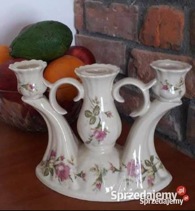 Świecznik Porcelanowy Chodzież trójramienny