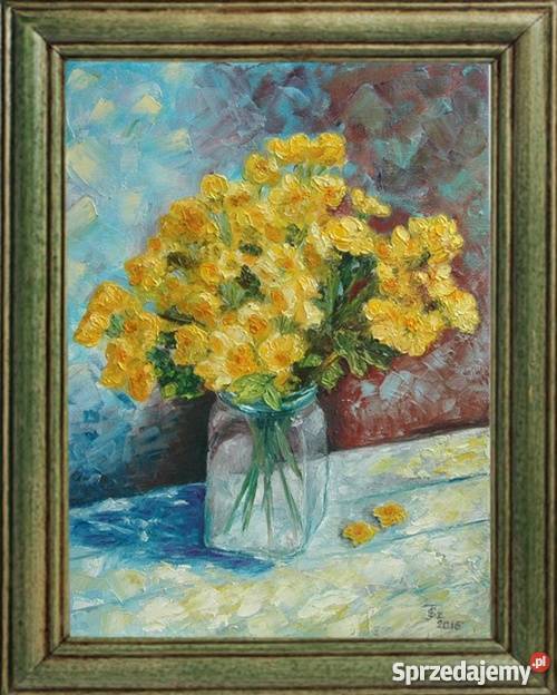 Obraz olejny Kaczeńce odcienie żółtego lubelskie Lublin