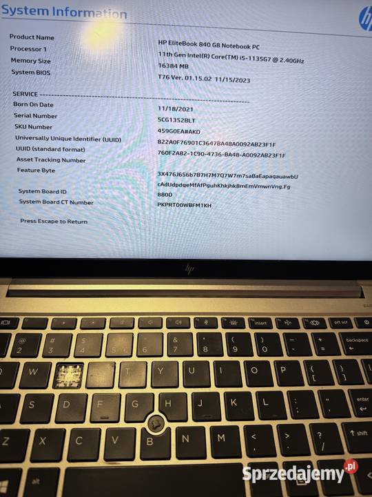 Laptop Elitebook HP 840 G8 Intel I5