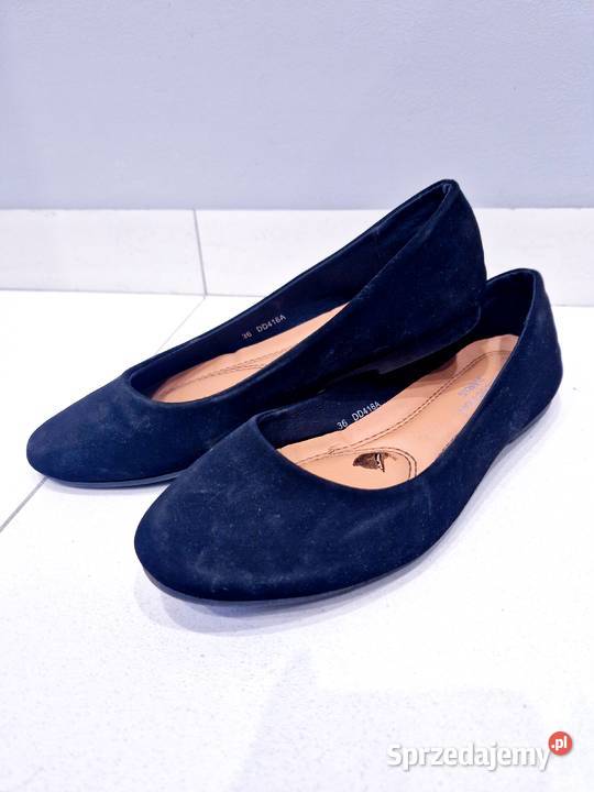 Damskie zamszowe balerinki