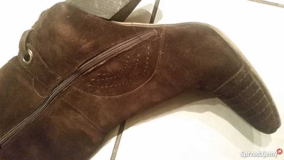 kozaki zamszowe na obcasie kobiece frędzle Kielce sprzedam