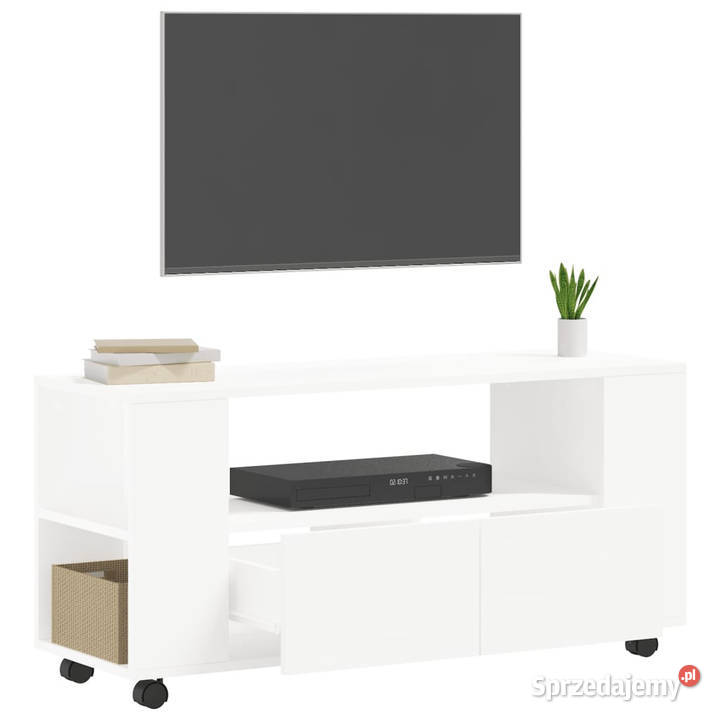 Szafka pod TV biała 102x345x43 materiał RTV Warszawa