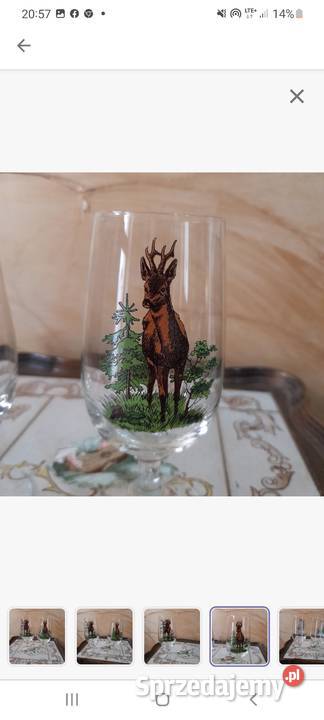 2 kieliszki szklane do szampana motyw jelenia Maków Mazowiecki sprzedam