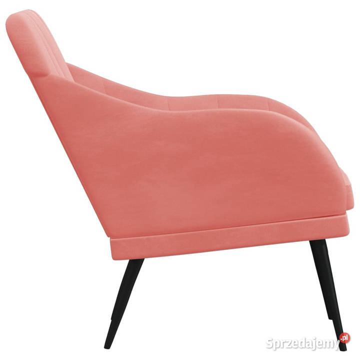 Fotel różowy 63x76x80 obity aksamitem WM351457 Warszawa
