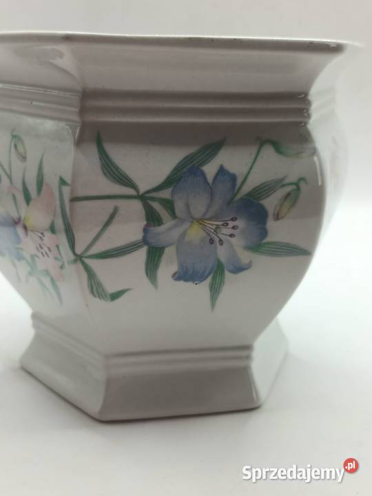 Doniczka osłonka sześciokątna letnie lilie ROYAL Wyposażenie wnętrz lubelskie Zamość