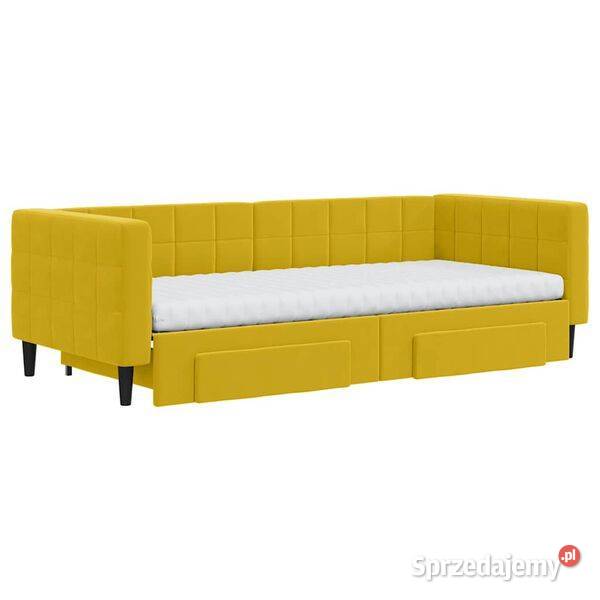 vidaXL Sofa rozsuwana z szufladami żółta 90x200 Sofy i kanapy Warszawa sprzedam
