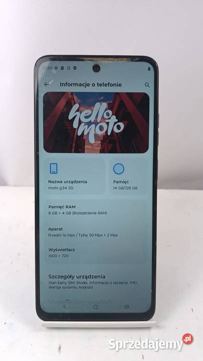 Smartfon Motorola Moto G34 5G 8128GB śląskie