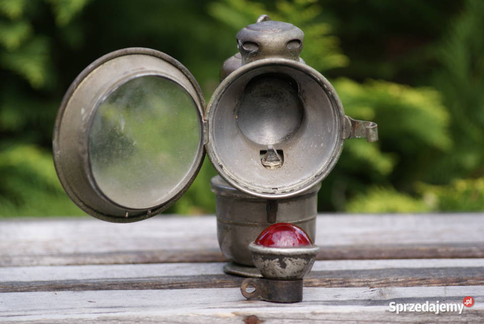 Stara zabytkowa lampa lampka rowerowa karbidowa