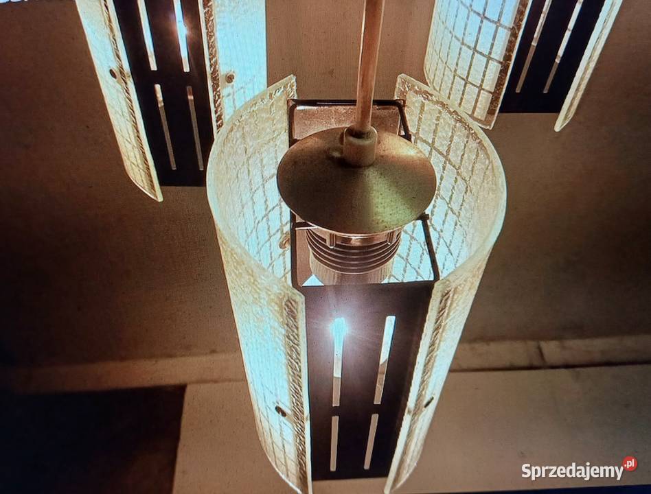 Retro lampa wisząca Drupol z 1965 roku Kaskada dolnośląskie Lubań