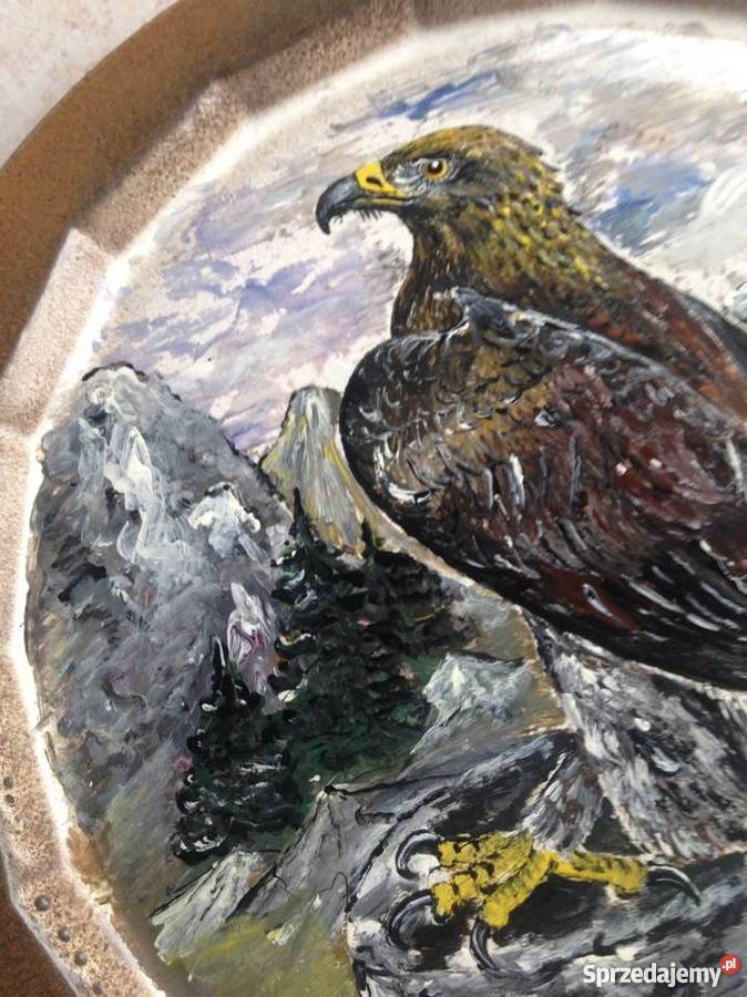 Majestatyczny prześliczny ręcznie malowany Orzeł Porcelana i szkło Porcelana i szkło Kraków sprzedam