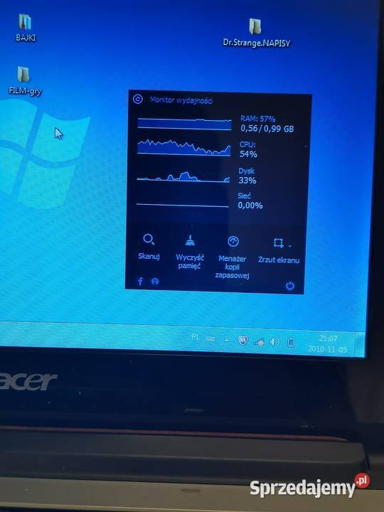 Laptop Acer Aspire one kompaktowy do filmów i Acer Mińsk Mazowiecki
