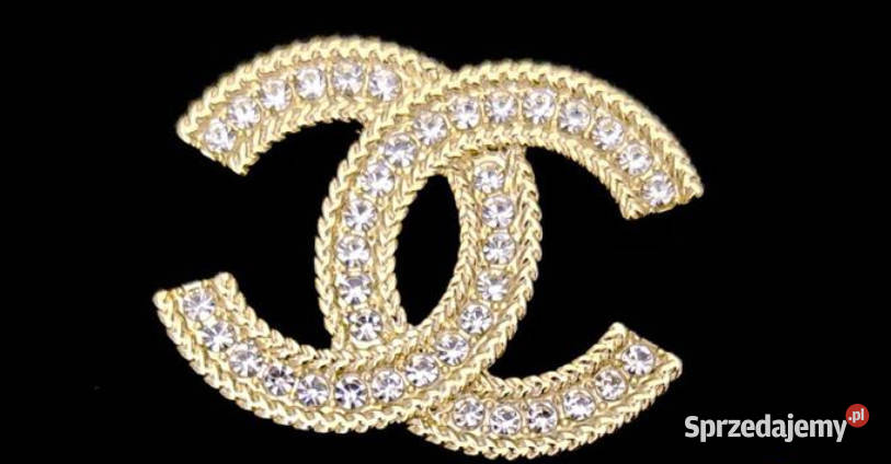 Broszka Zawieszka Chanel złota z cyrkoniami Warszawa