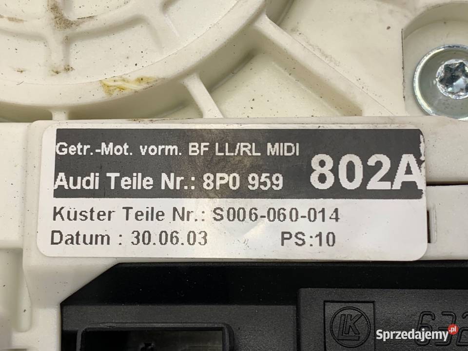 PODNOŚNIK SZYBY PRAWY PRZÓD AUDI A3 8P Hatchback Mechanizmy opuszczania szyb